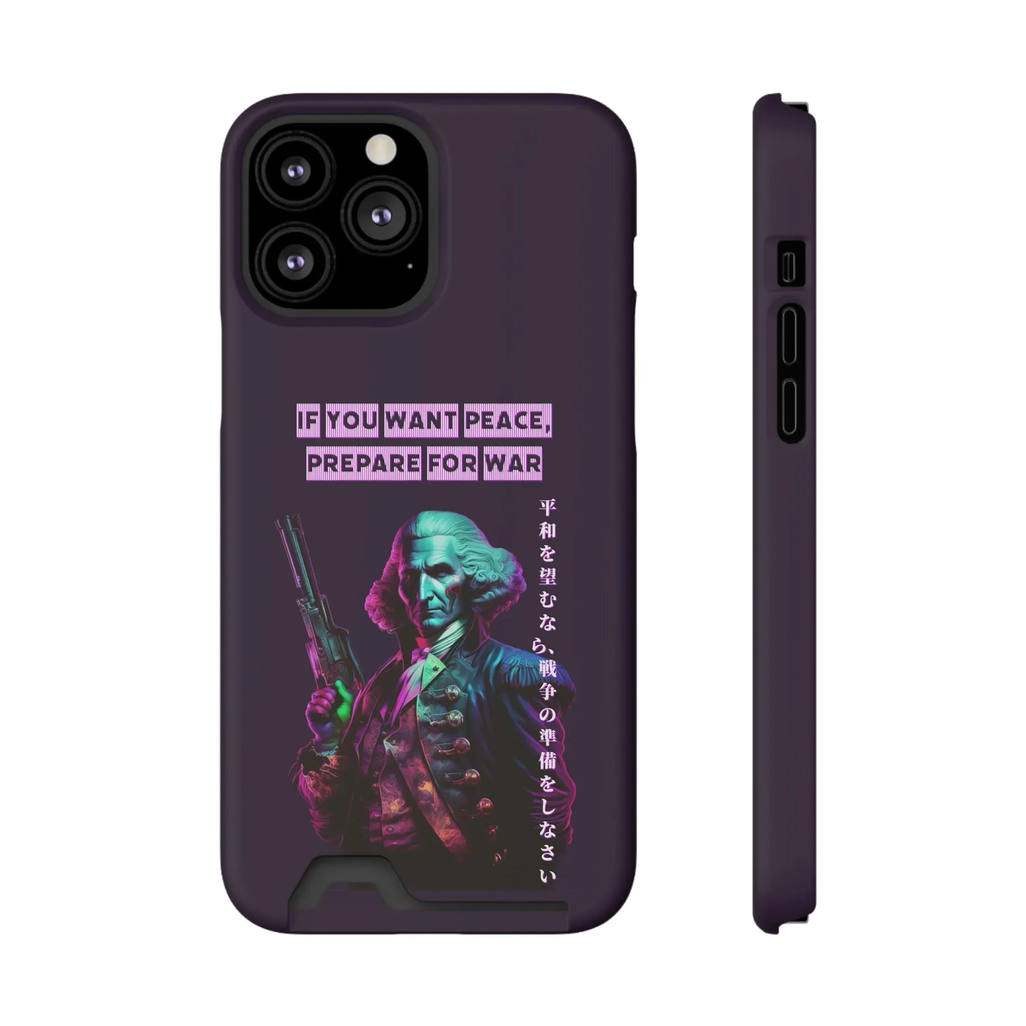 George Washington "Warrior" Synthwave Phone Case and Card Holder