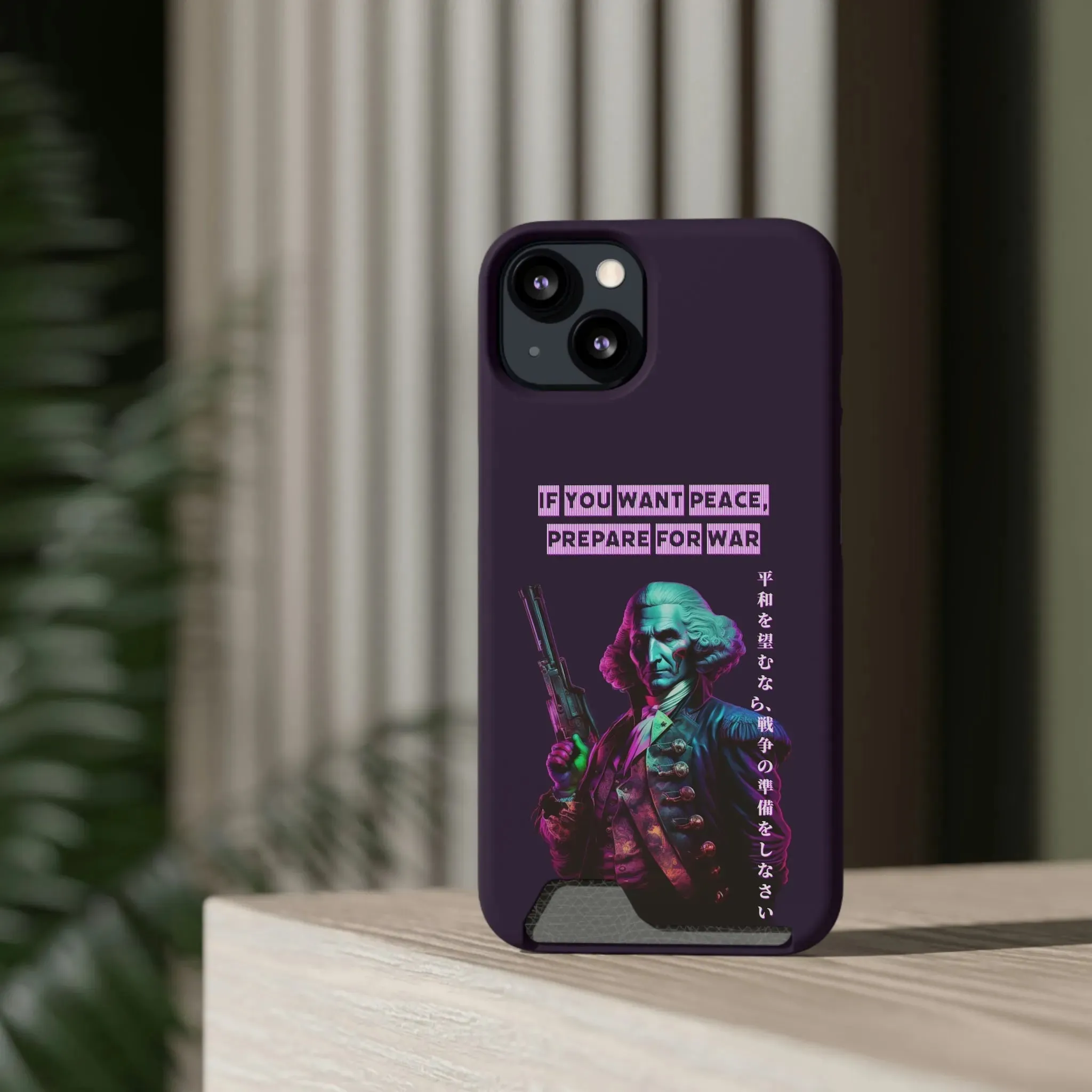 George Washington "Warrior" Synthwave Phone Case and Card Holder