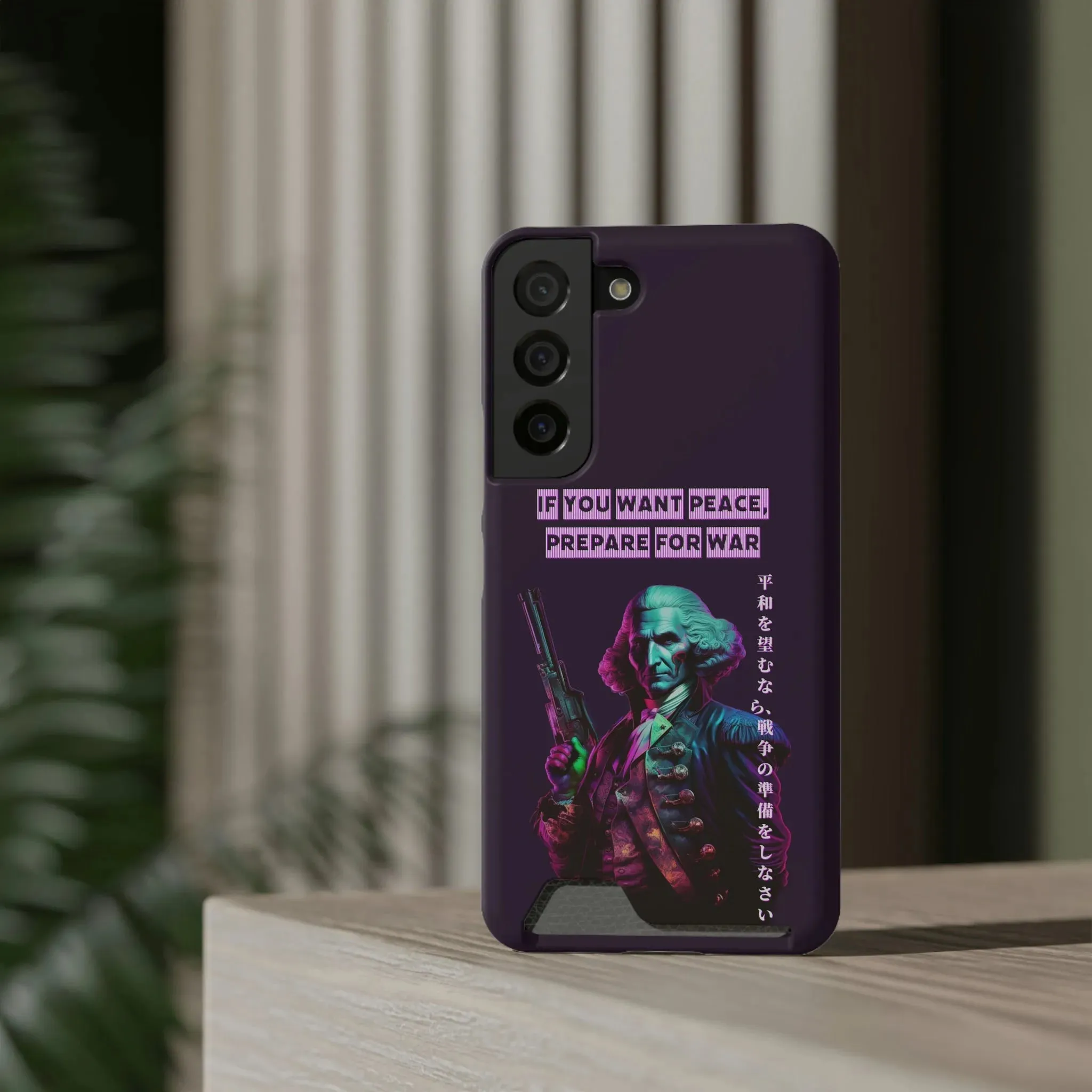 George Washington "Warrior" Synthwave Phone Case and Card Holder