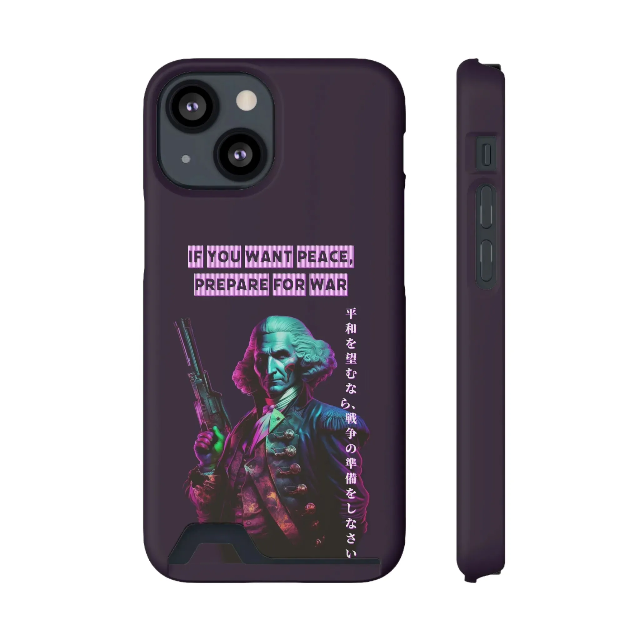 George Washington "Warrior" Synthwave Phone Case and Card Holder