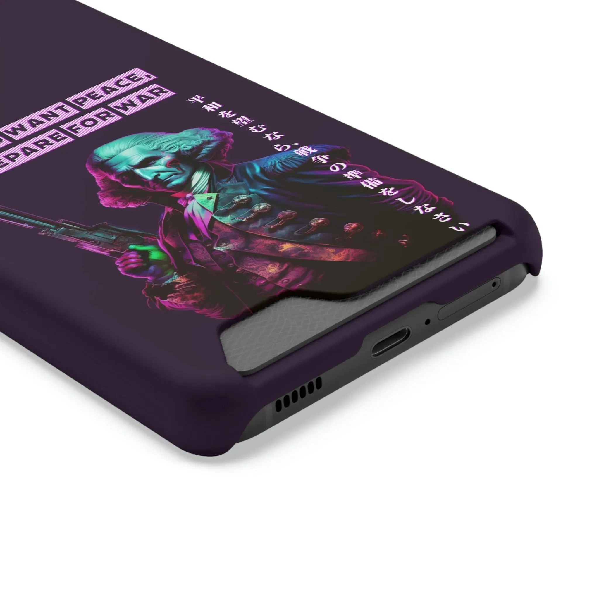 George Washington "Warrior" Synthwave Phone Case and Card Holder