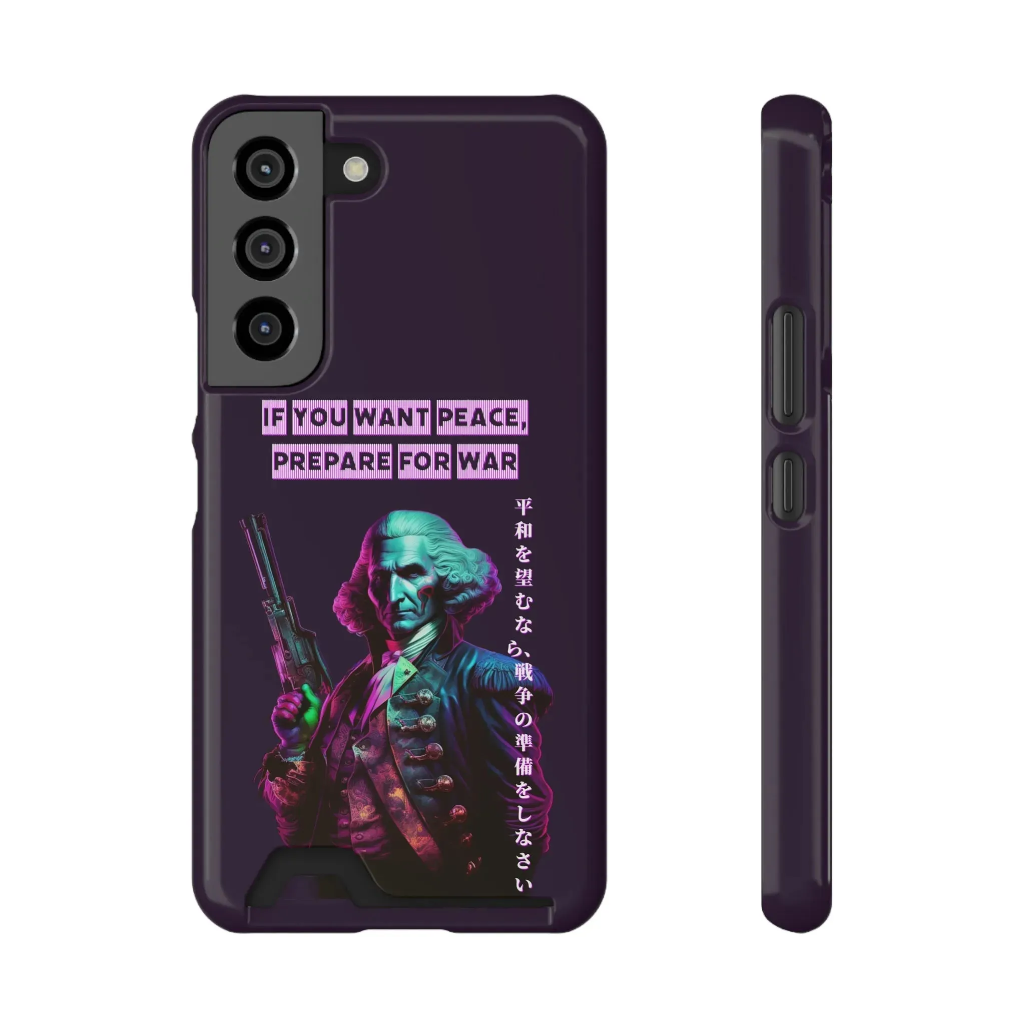 George Washington "Warrior" Synthwave Phone Case and Card Holder