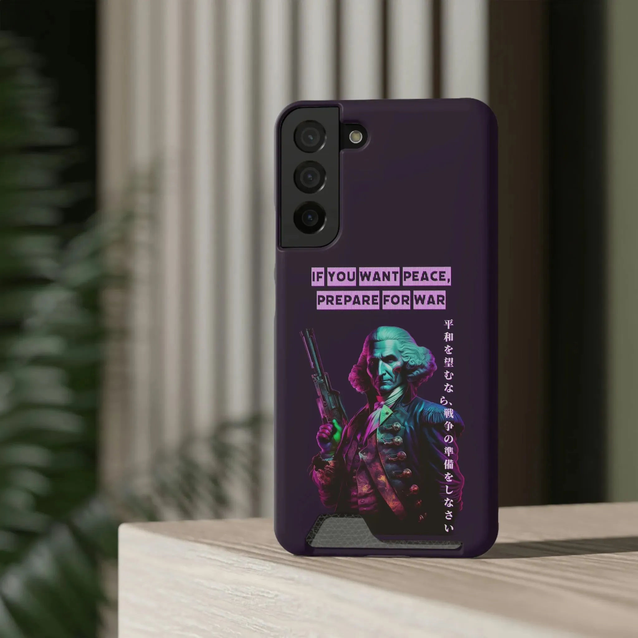 George Washington "Warrior" Synthwave Phone Case and Card Holder