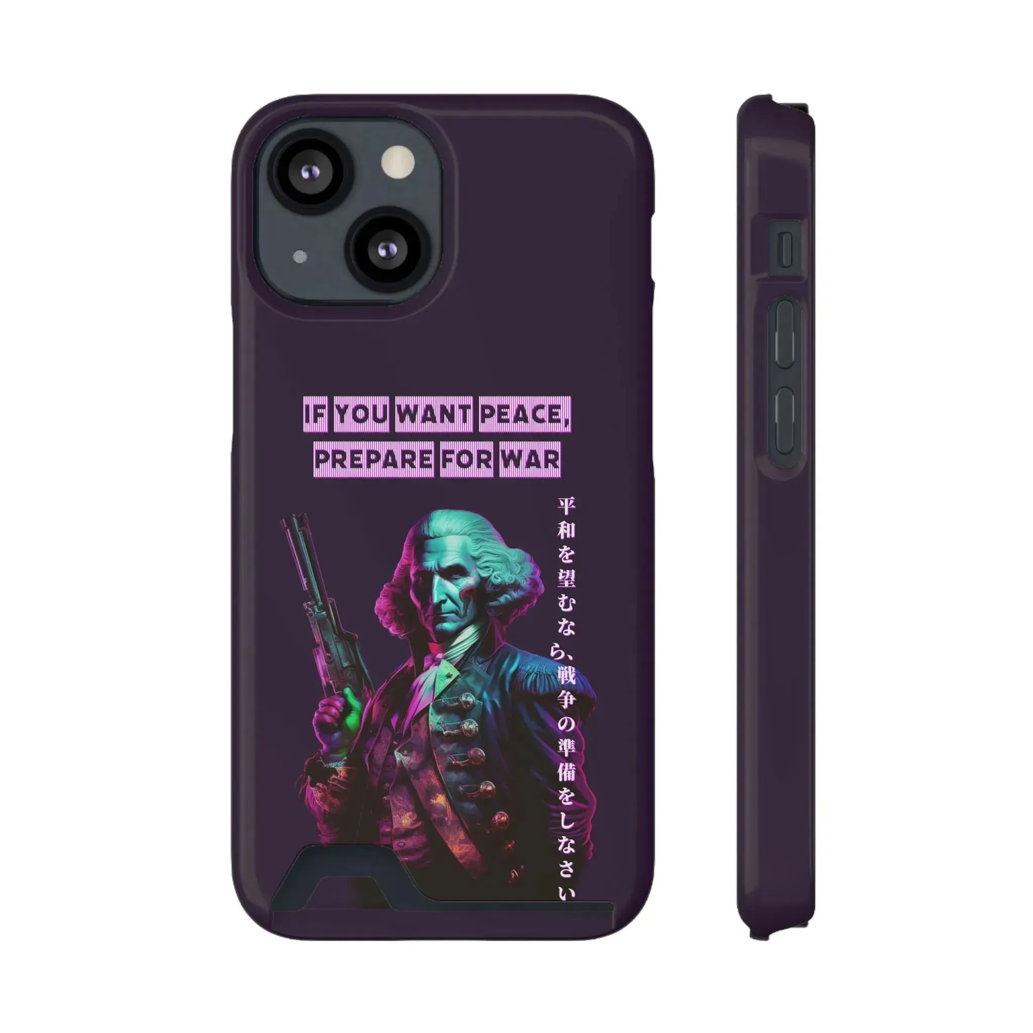 George Washington "Warrior" Synthwave Phone Case and Card Holder