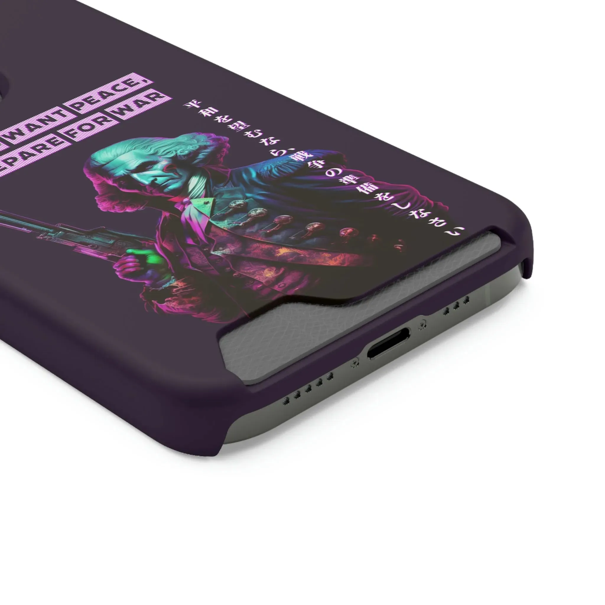 George Washington "Warrior" Synthwave Phone Case and Card Holder