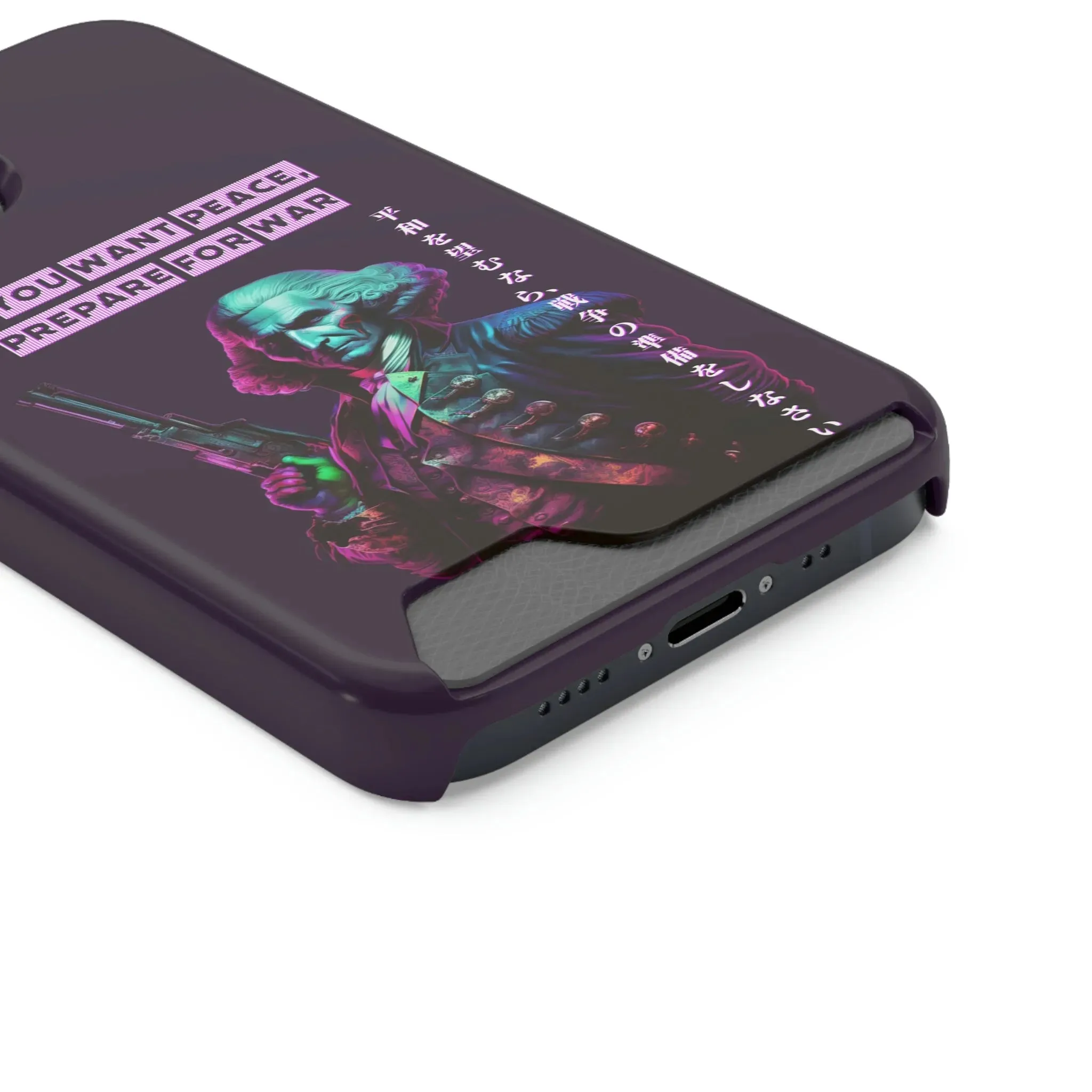 George Washington "Warrior" Synthwave Phone Case and Card Holder