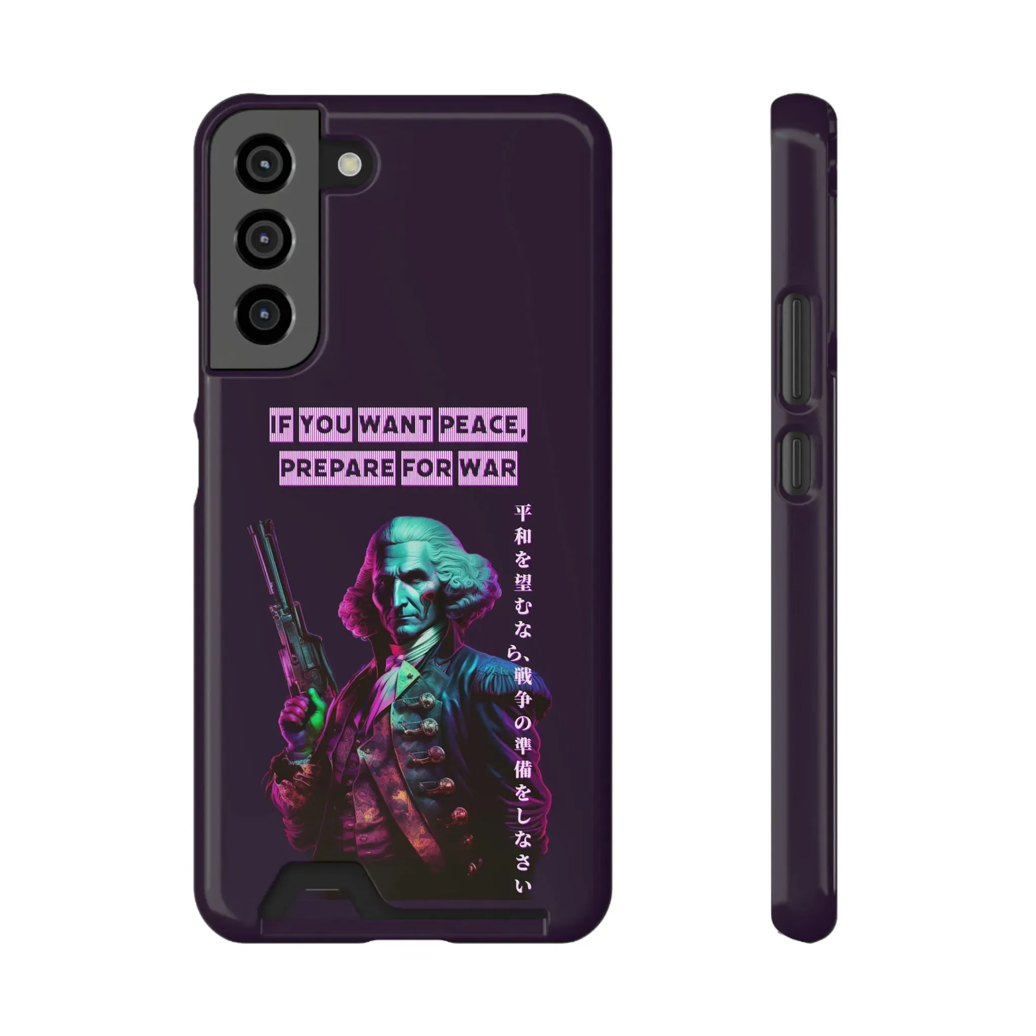 George Washington "Warrior" Synthwave Phone Case and Card Holder