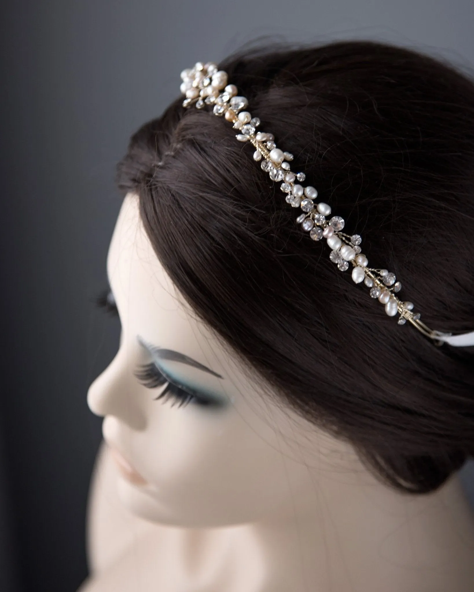 Gold and Pink Wedding Headband