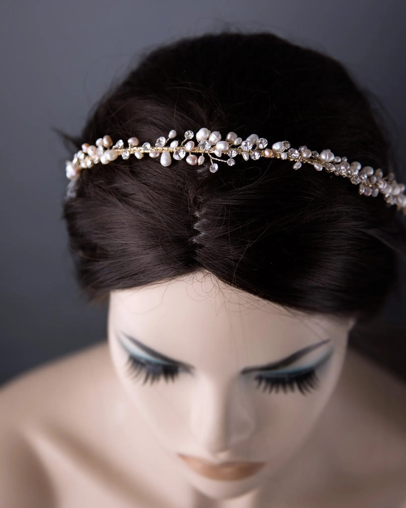 Gold and Pink Wedding Headband