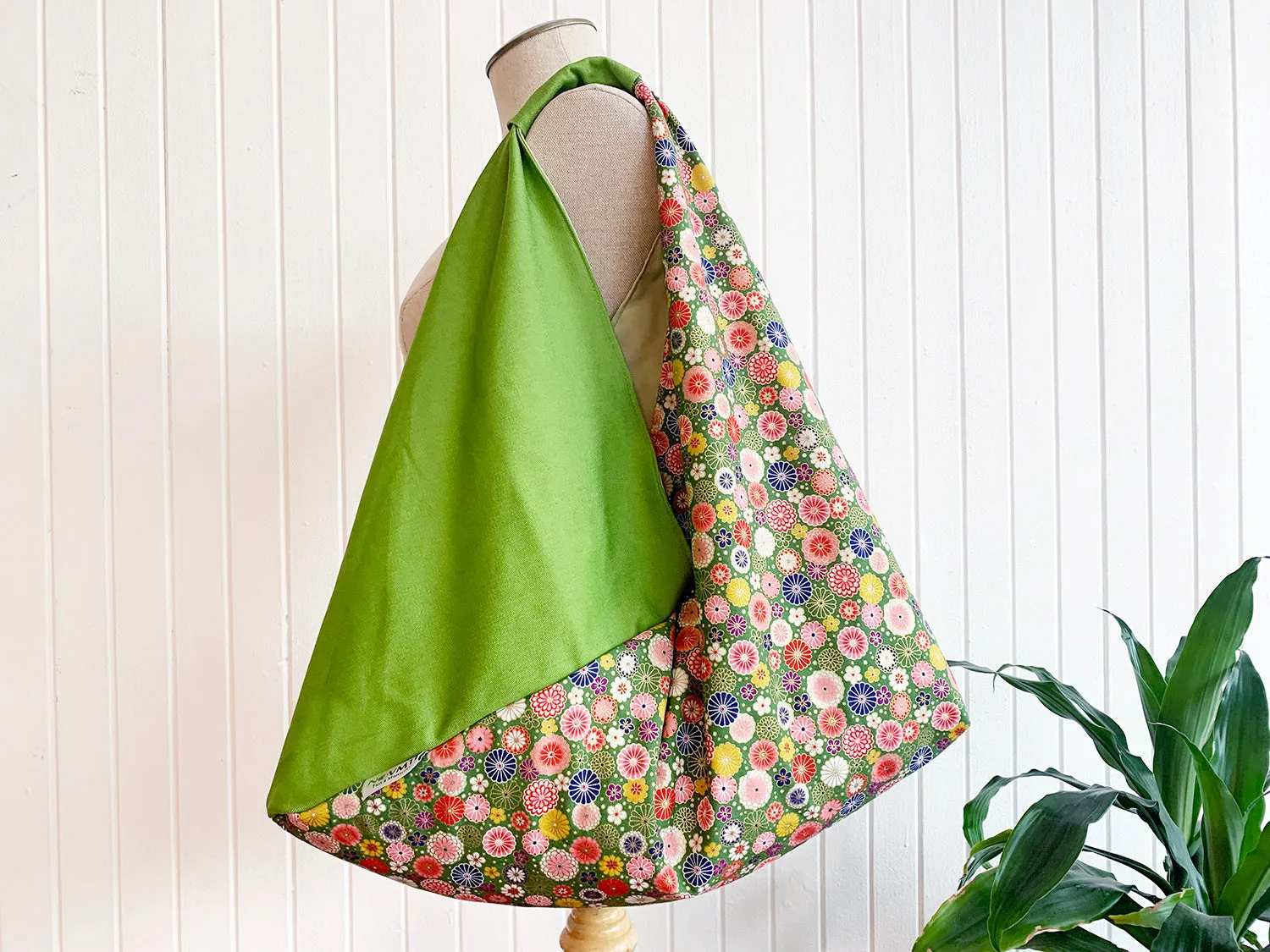 *Handmade* Origami bag | Market bag | Chrysanthemum (Green)