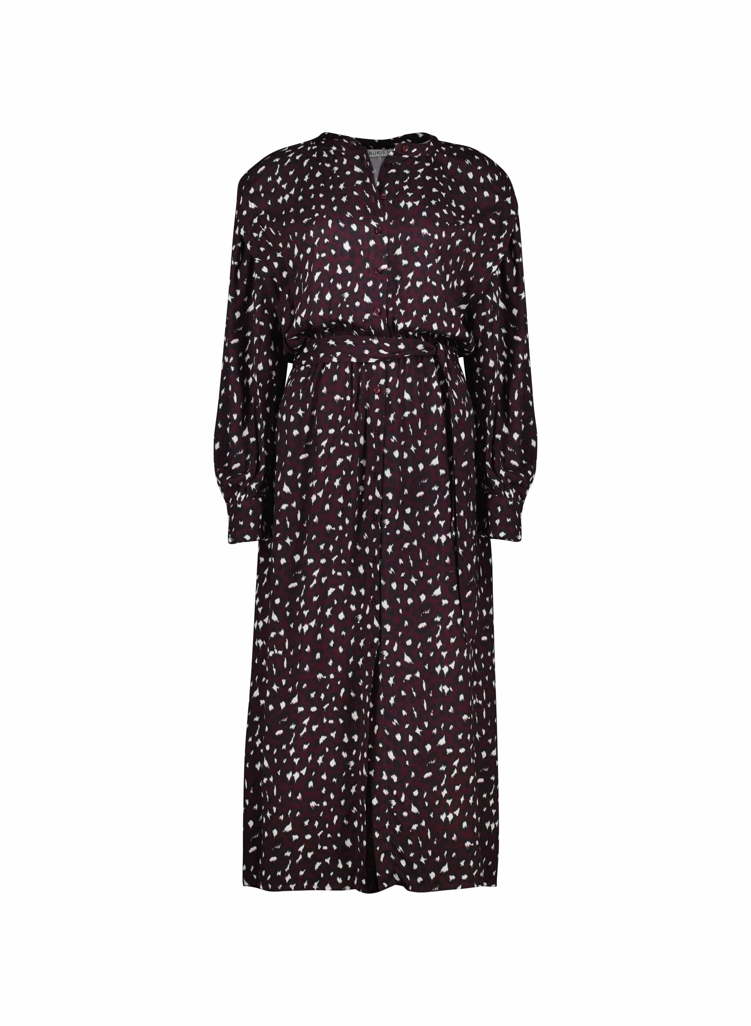 Harper LENZING ECOVERO Leopard Print Midi Shirt Dress | Dark Cherry