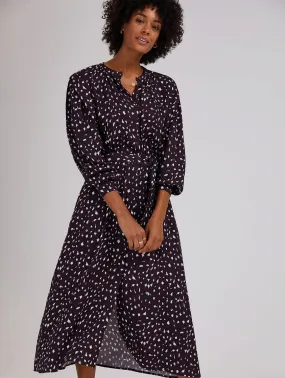 Harper LENZING ECOVERO Leopard Print Midi Shirt Dress | Dark Cherry