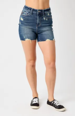 High Waist Destroyed Shorts by Judy Blue