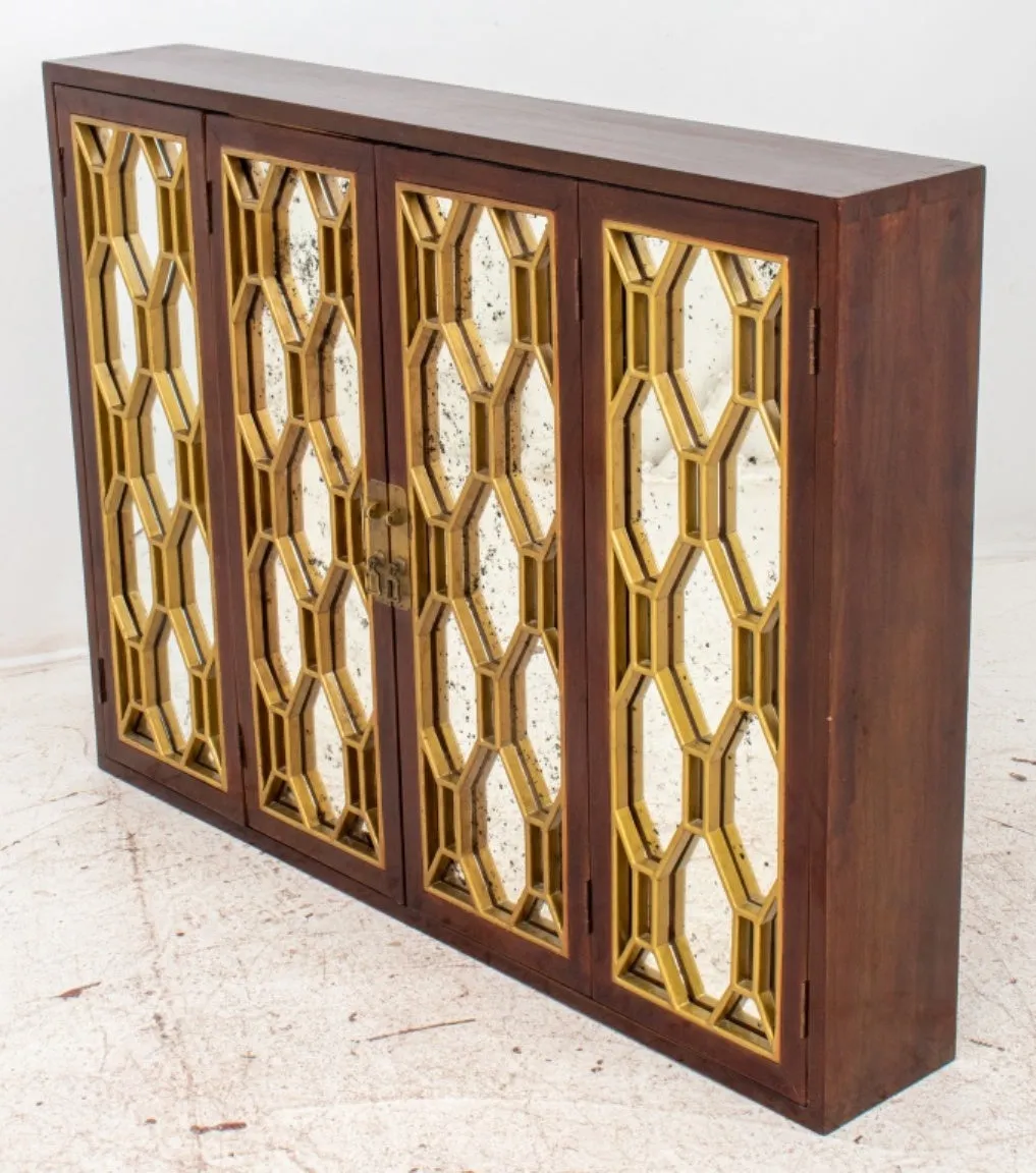 Hollywood Regency Mid-Century Style Wall Cabinet