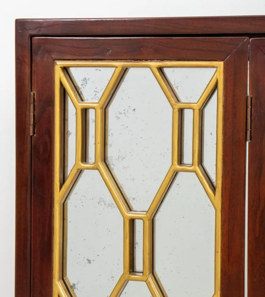 Hollywood Regency Mid-Century Style Wall Cabinet