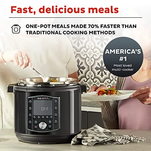 Instant Pot Pro 10-in-1 Pressure Cooker, Slow Rice/Grain Cooker, Steamer, Saute, Sous Vide, Yogurt Maker, Sterilizer, Black, 6 Quart, Stainless Steel