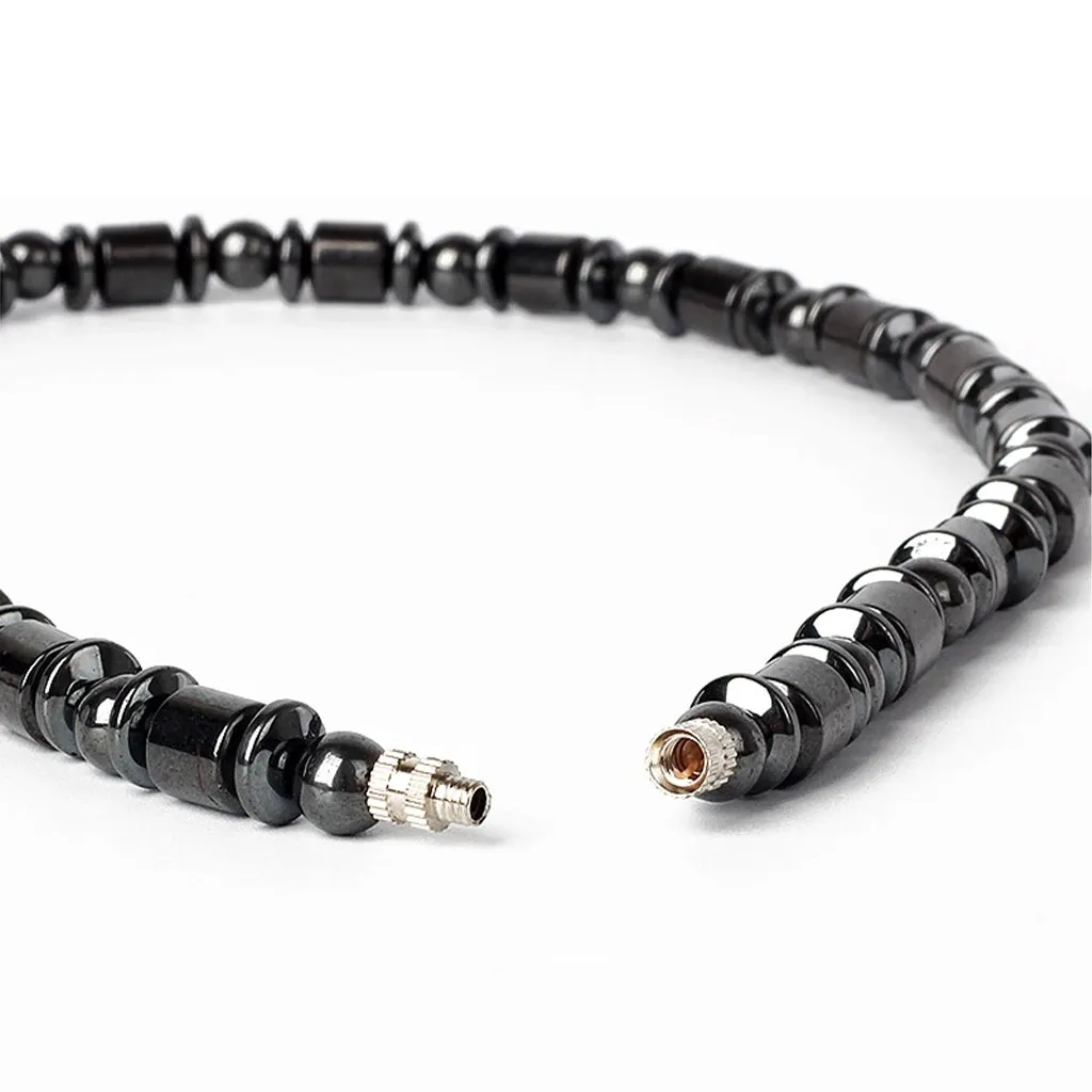 Jewelry Men Magnetic Hematite Cylindrical Bead Necklace