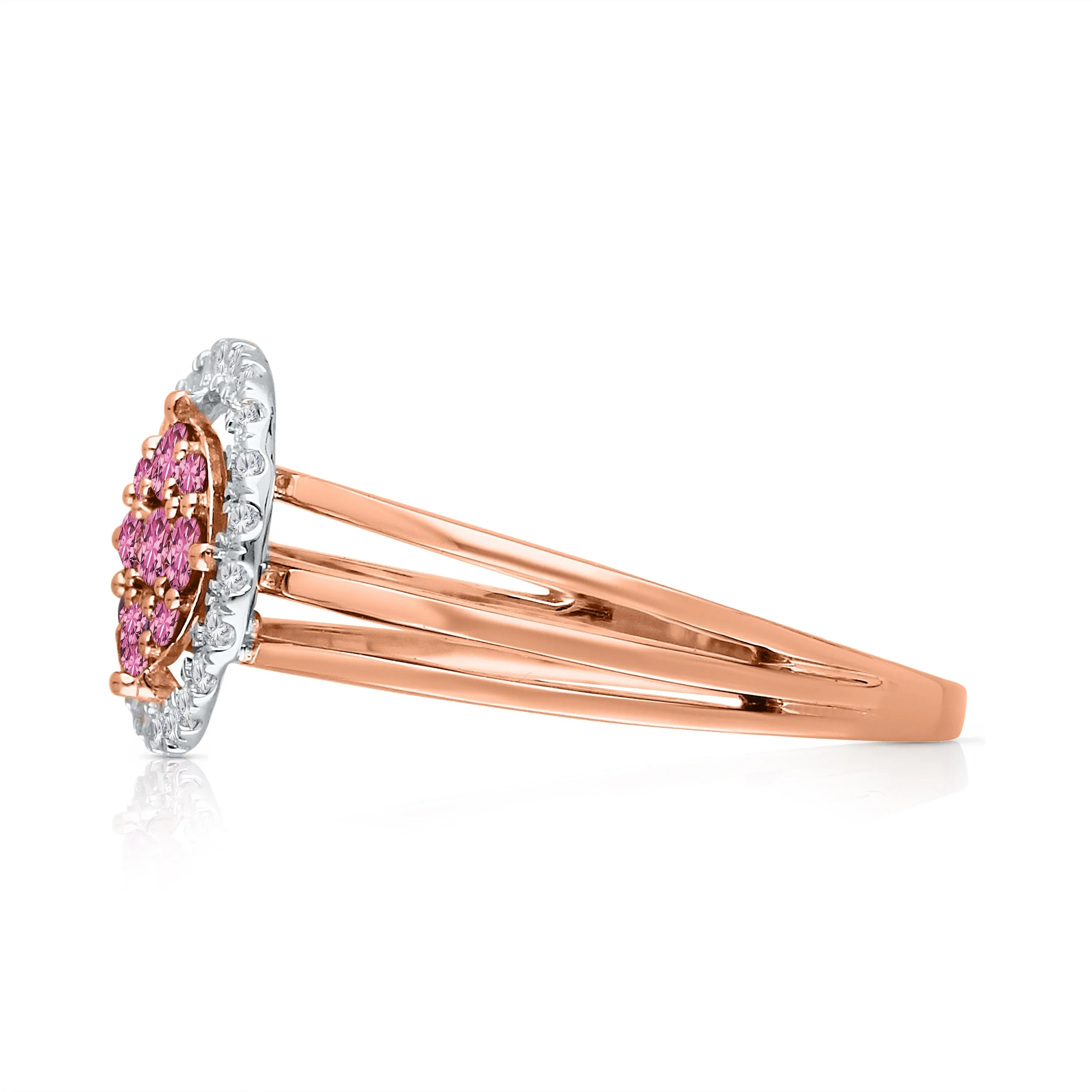 Kallati Heirloom Pink Sapphire & White Diamond Ring in 14K Two-Tone Gold