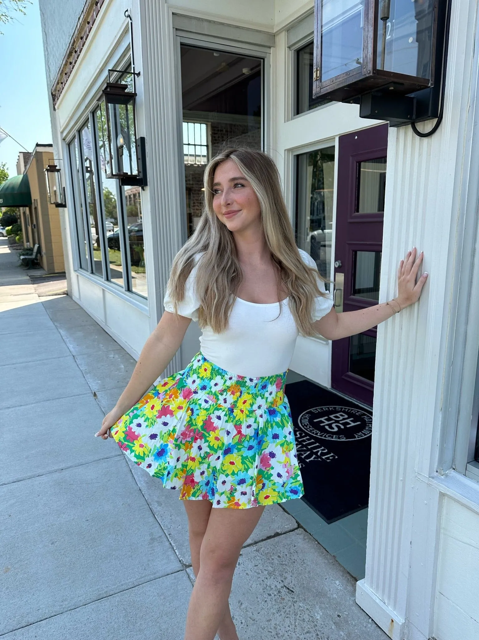 Karlie Bright Floral Skort