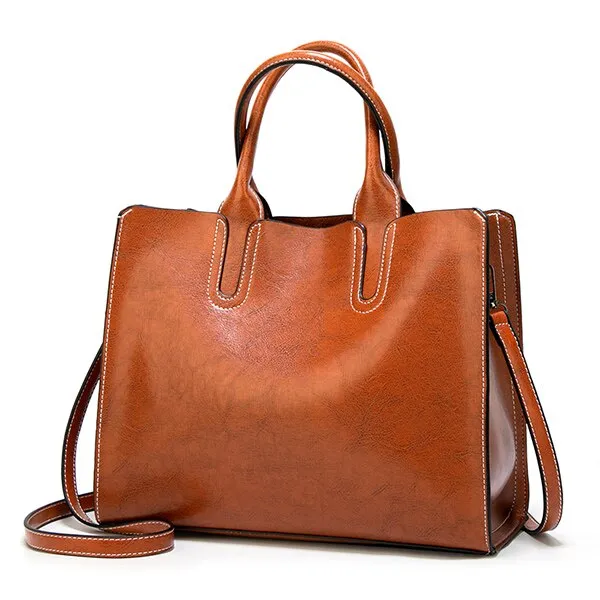 Large Luxury Leather Tote Bag, Shoulder Bag and Handbag