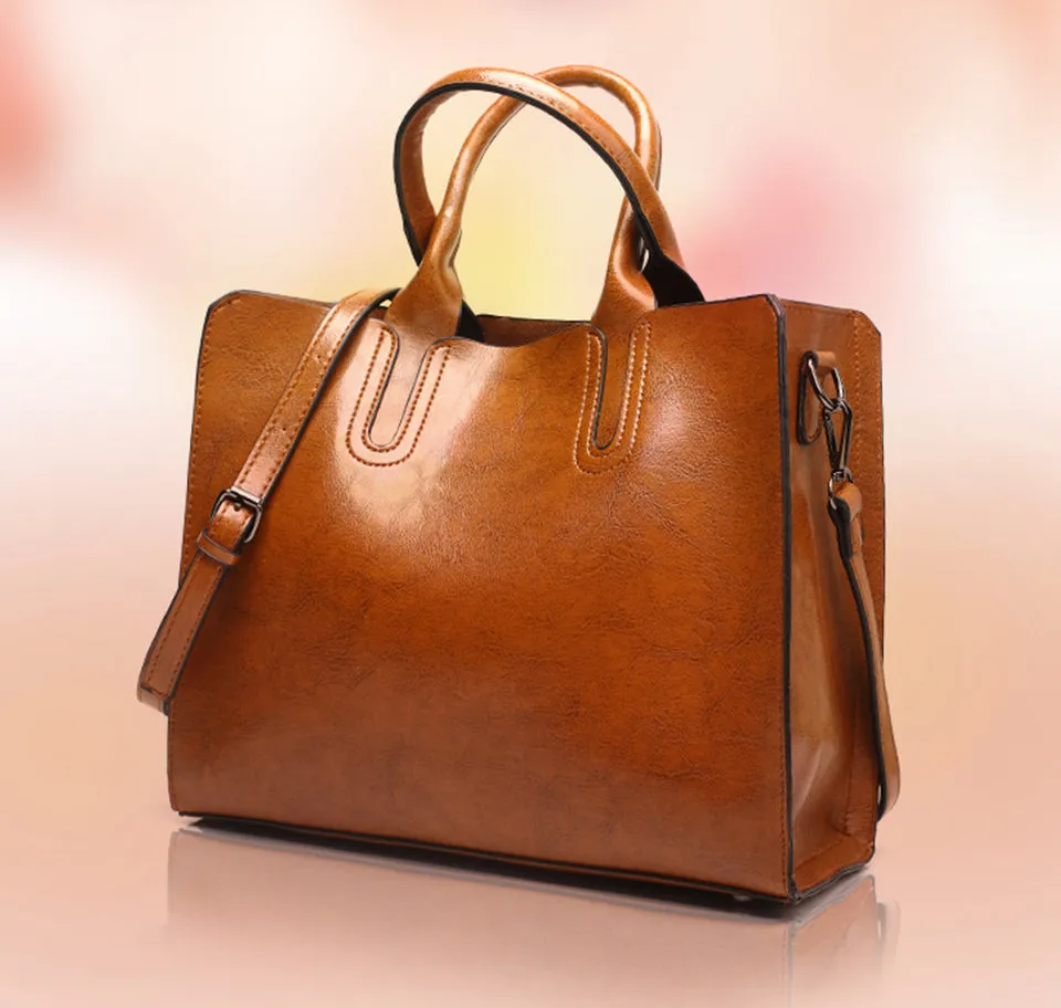 Large Luxury Leather Tote Bag, Shoulder Bag and Handbag