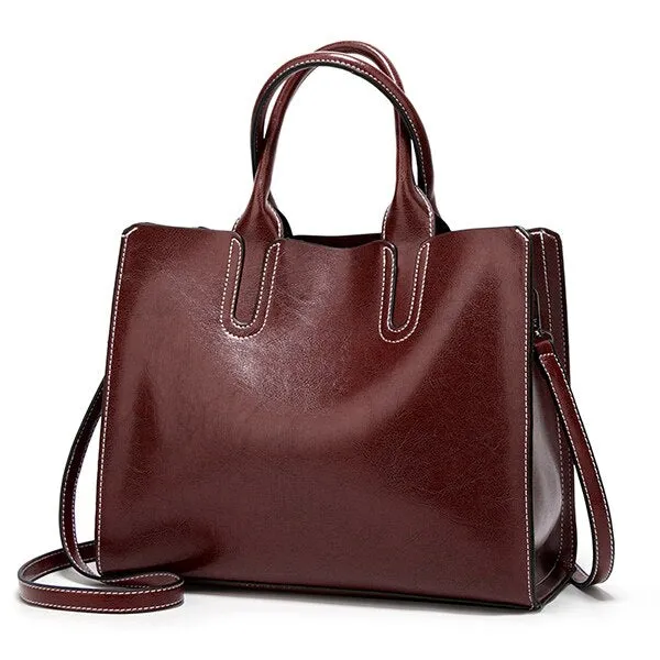 Large Luxury Leather Tote Bag, Shoulder Bag and Handbag