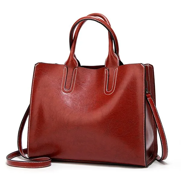 Large Luxury Leather Tote Bag, Shoulder Bag and Handbag