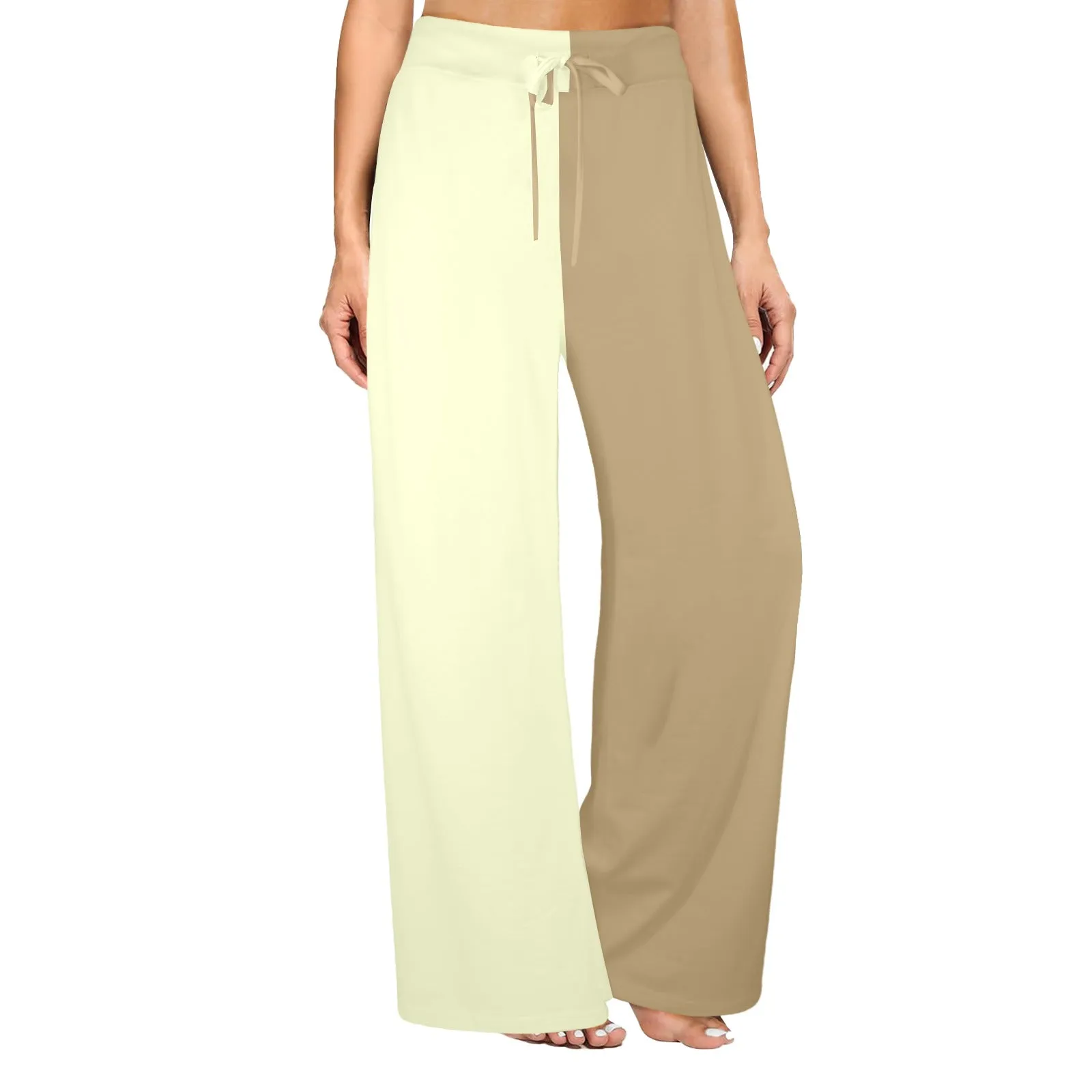 lark sunlight half and half Women's Wide Leg Lounge Pants (Model L77)