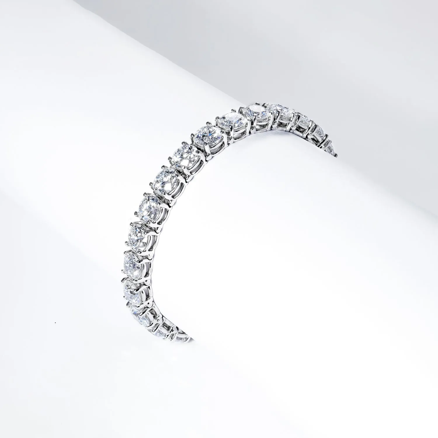 Legacy 27 Carat D-F Lab Grown Tennis Bracelet with 1 carat Diamonds 14k White Gold