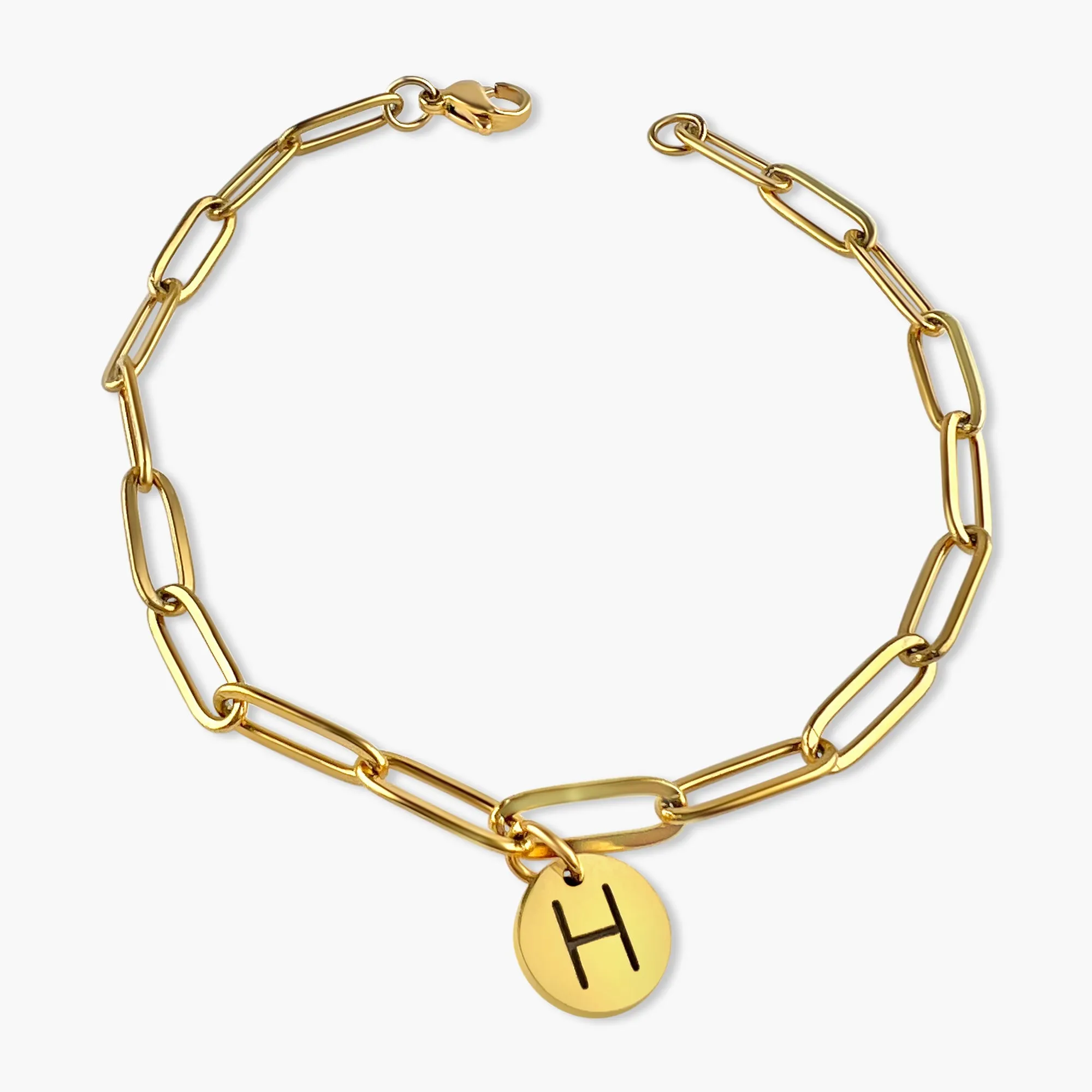 Link Chain Initial Bracelet