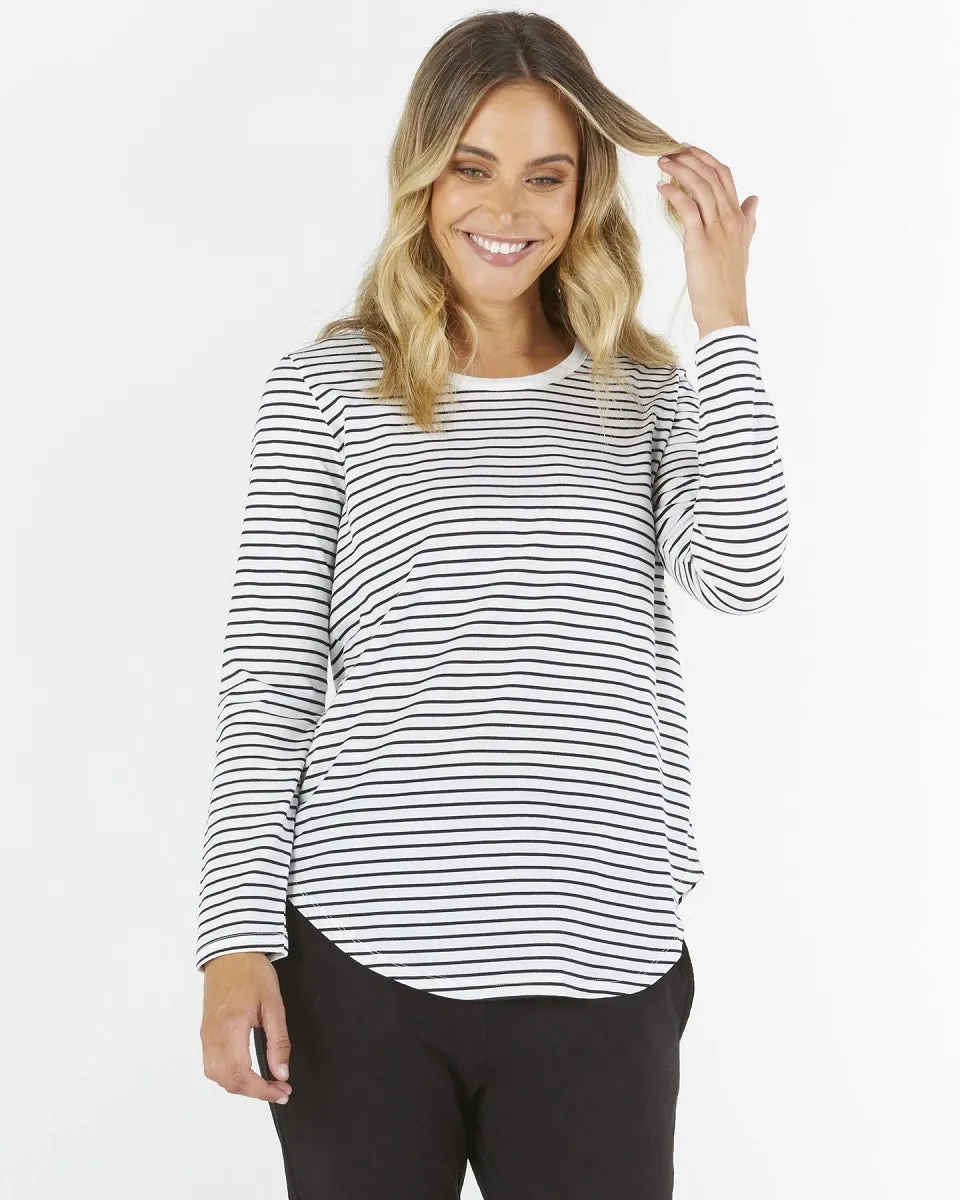 Megan Cotton Top Wht-Blk