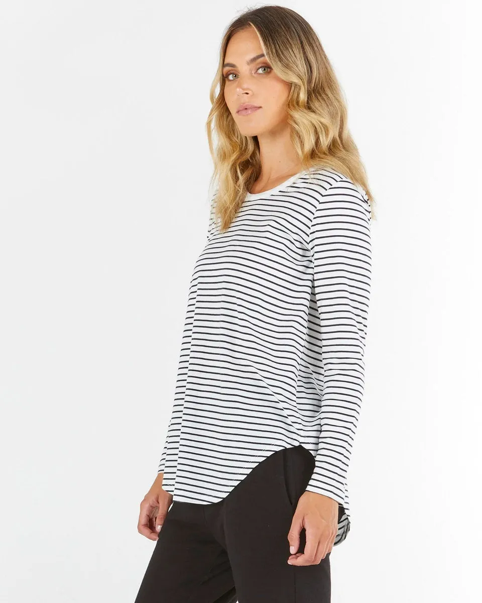 Megan Cotton Top Wht-Blk