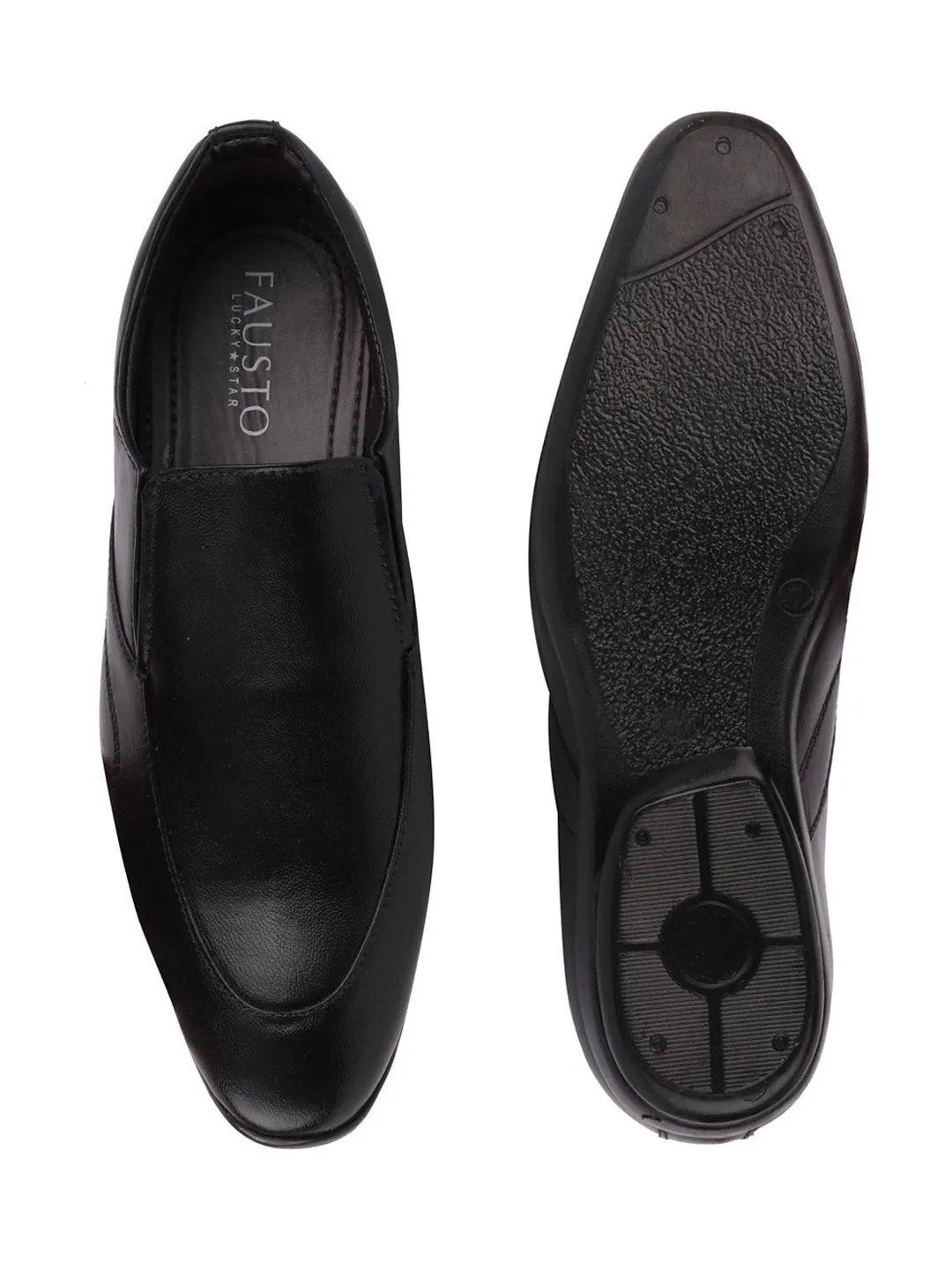 Men Black Formal Slip-On Shoes