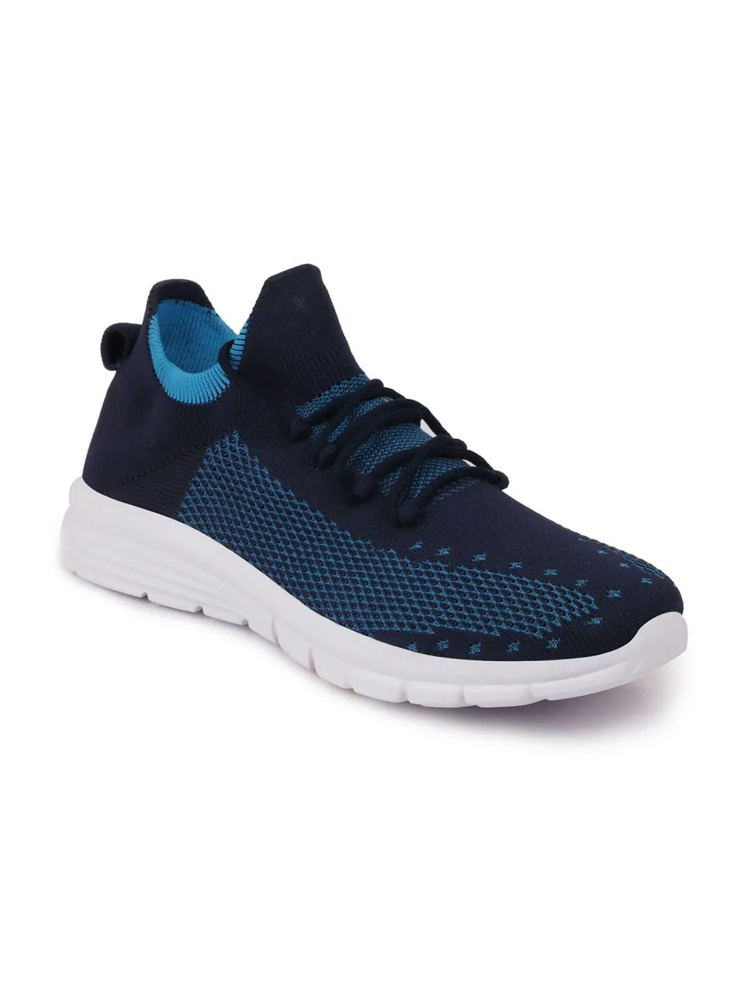 Men Navy Blue Sports & Outdoor Lace Up Running Shoes