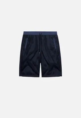 Mesh Overlay Shorts / Navy