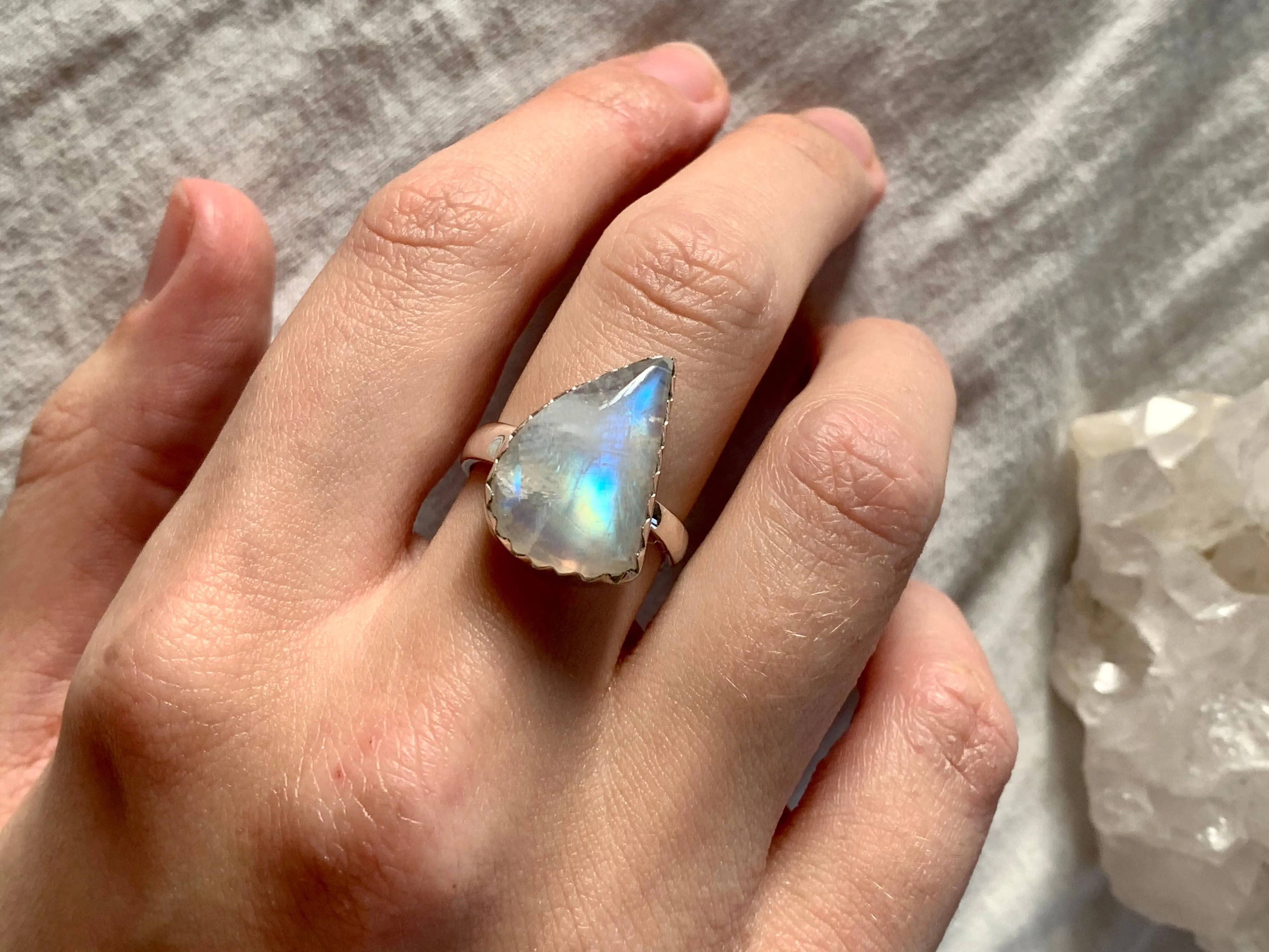 Moonstone Juno Adjustable Ring - Freeform (One of a kind)