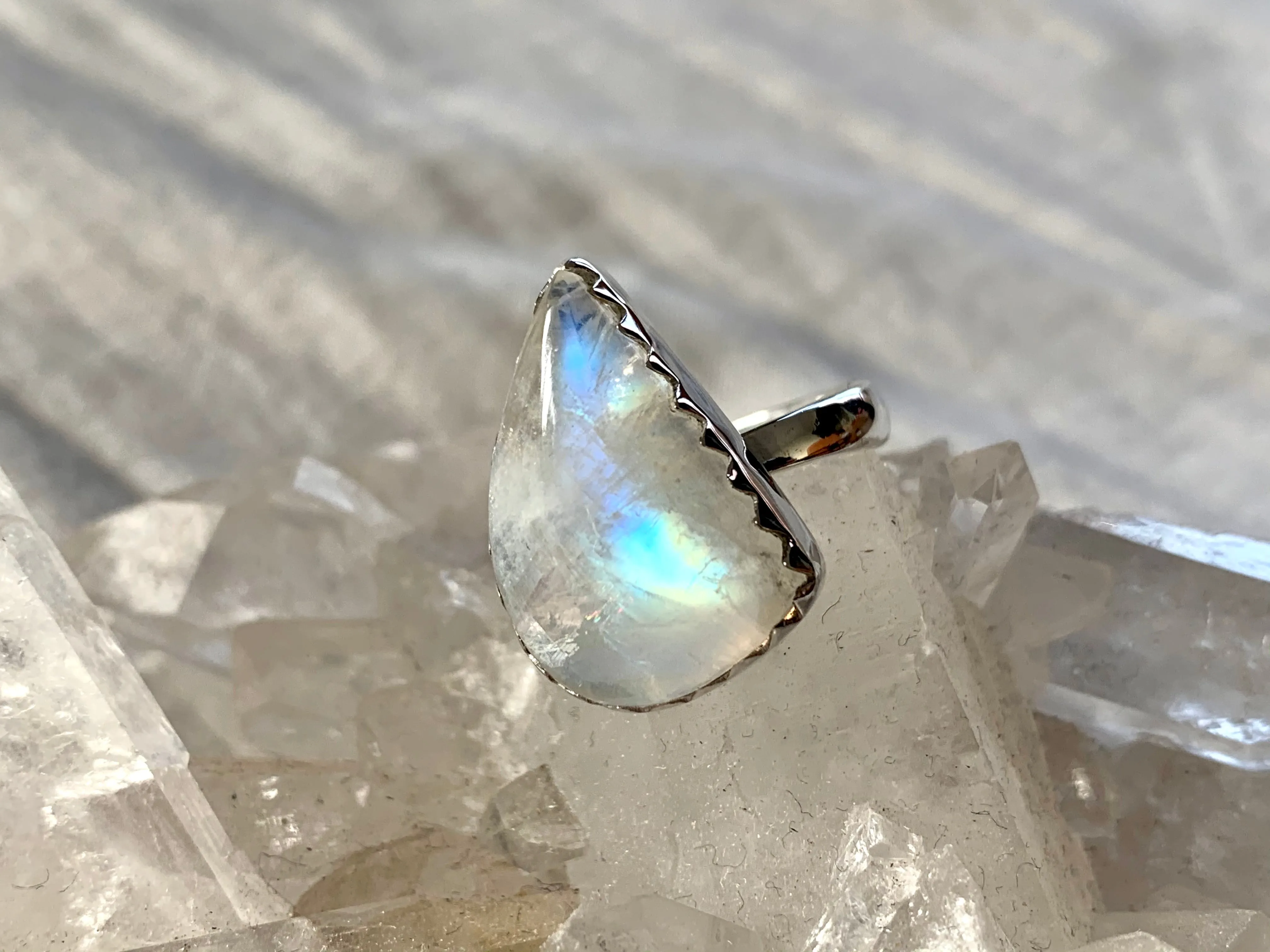 Moonstone Juno Adjustable Ring - Freeform (One of a kind)