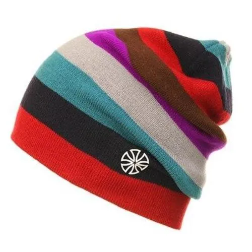 Multicolored Striped Knitted Hat, Beanie or Bonnet