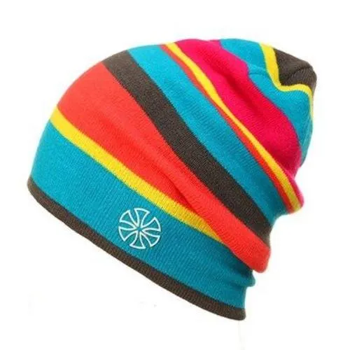 Multicolored Striped Knitted Hat, Beanie or Bonnet