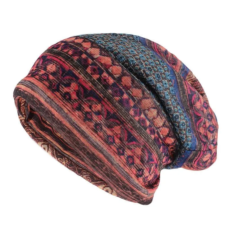 Multicolored Washed-out Floral Beanie, Skullie or Scarf