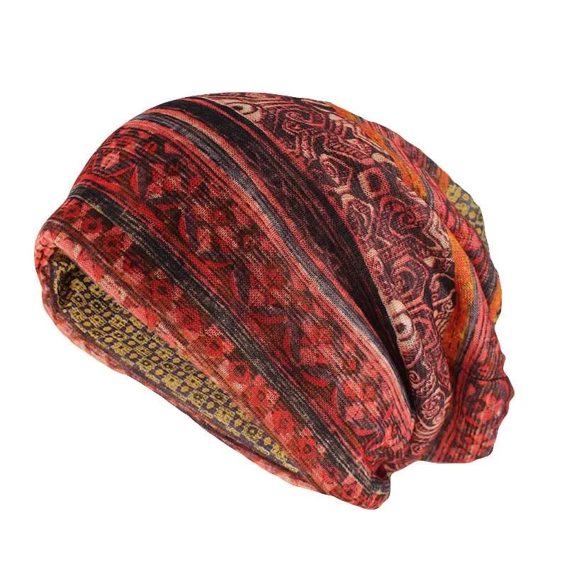 Multicolored Washed-out Floral Beanie, Skullie or Scarf