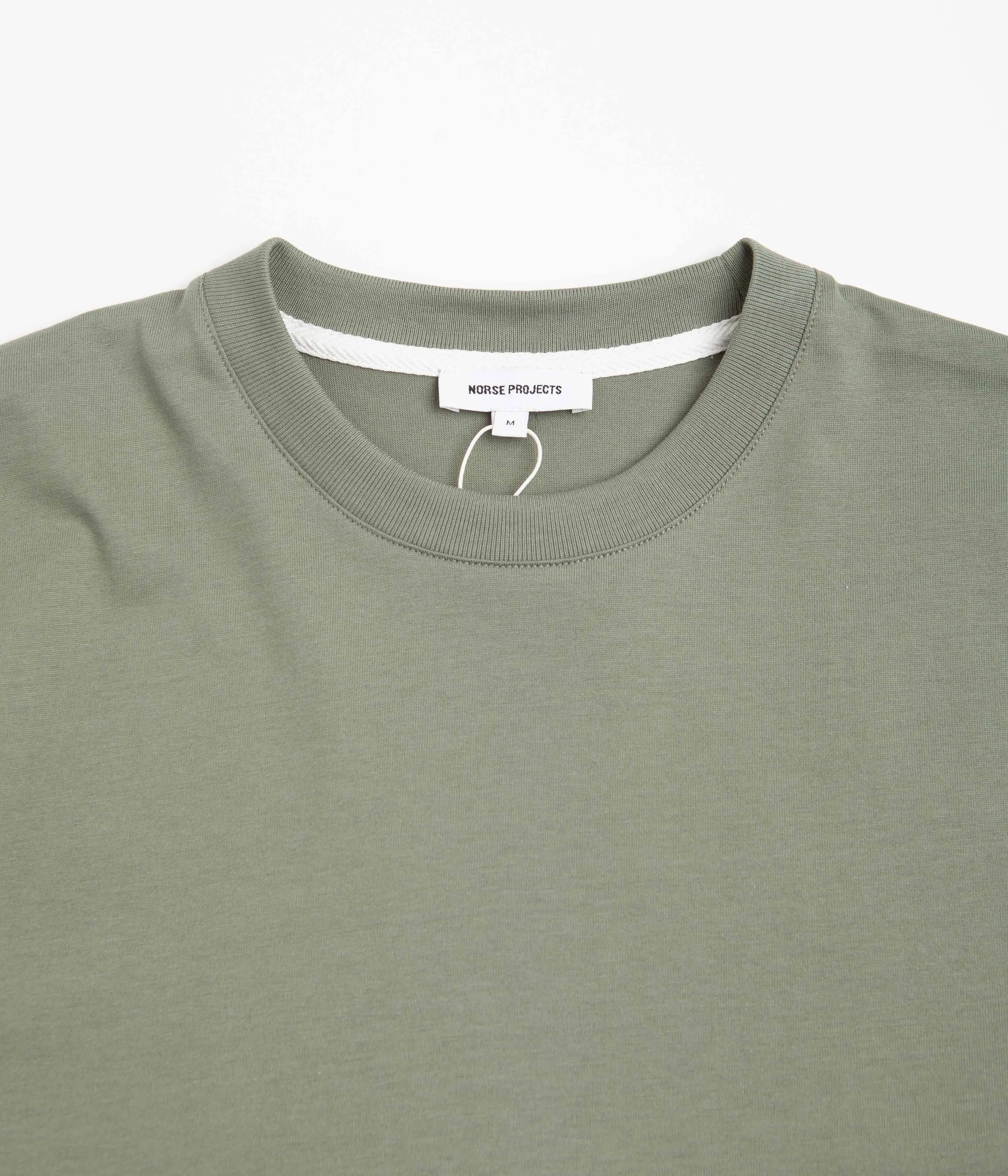 Norse Projects Johannes Lino Cut Large Reeds T-Shirt - Dried Sage Green