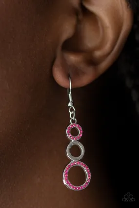 Paparazzi Earring ~ Bubble Bustle - Pink