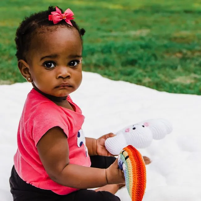 Pebble Friendly Weather Toy - Rainbow Rattle