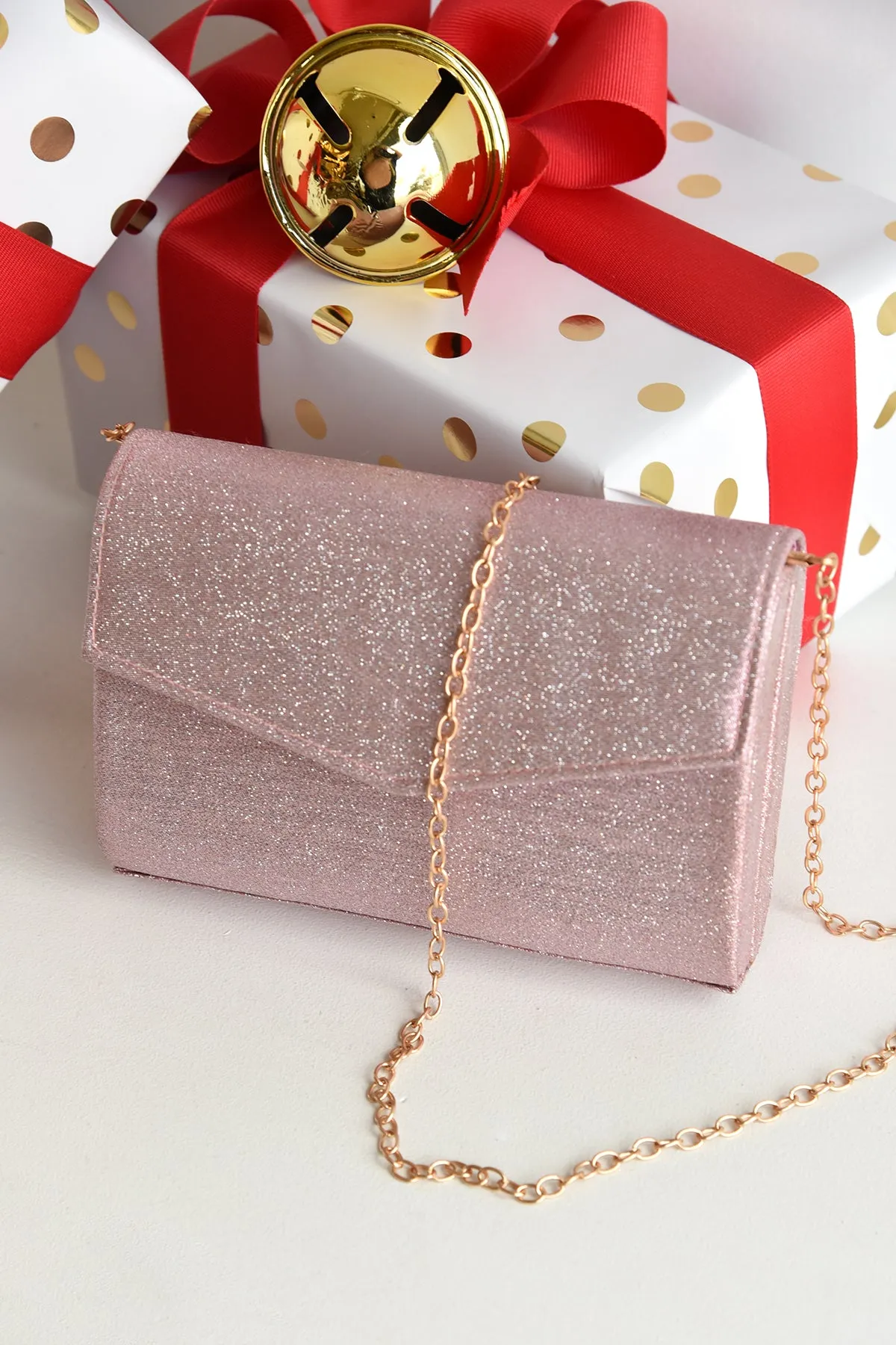 PINK METALLIC CLUTCH