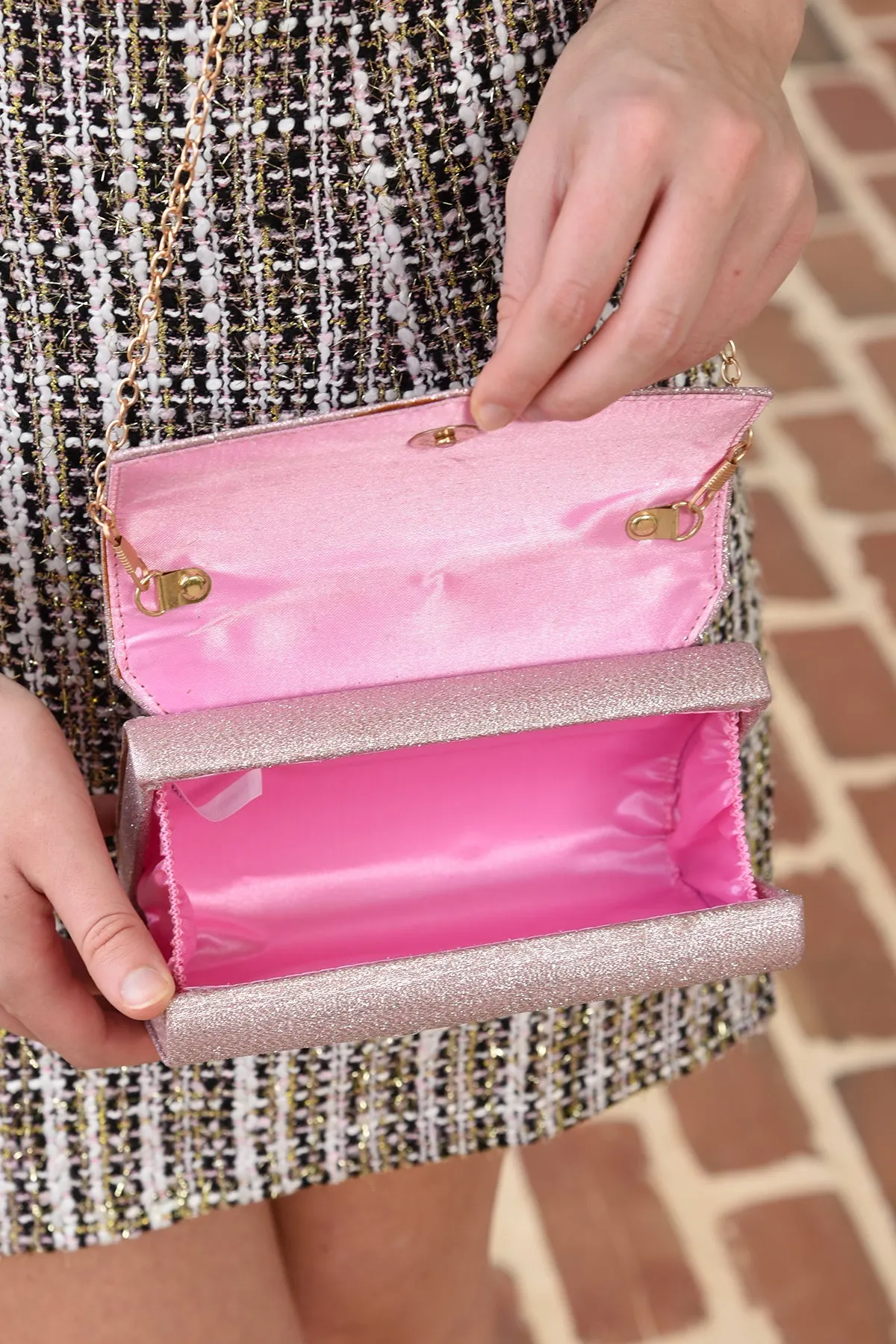 PINK METALLIC CLUTCH