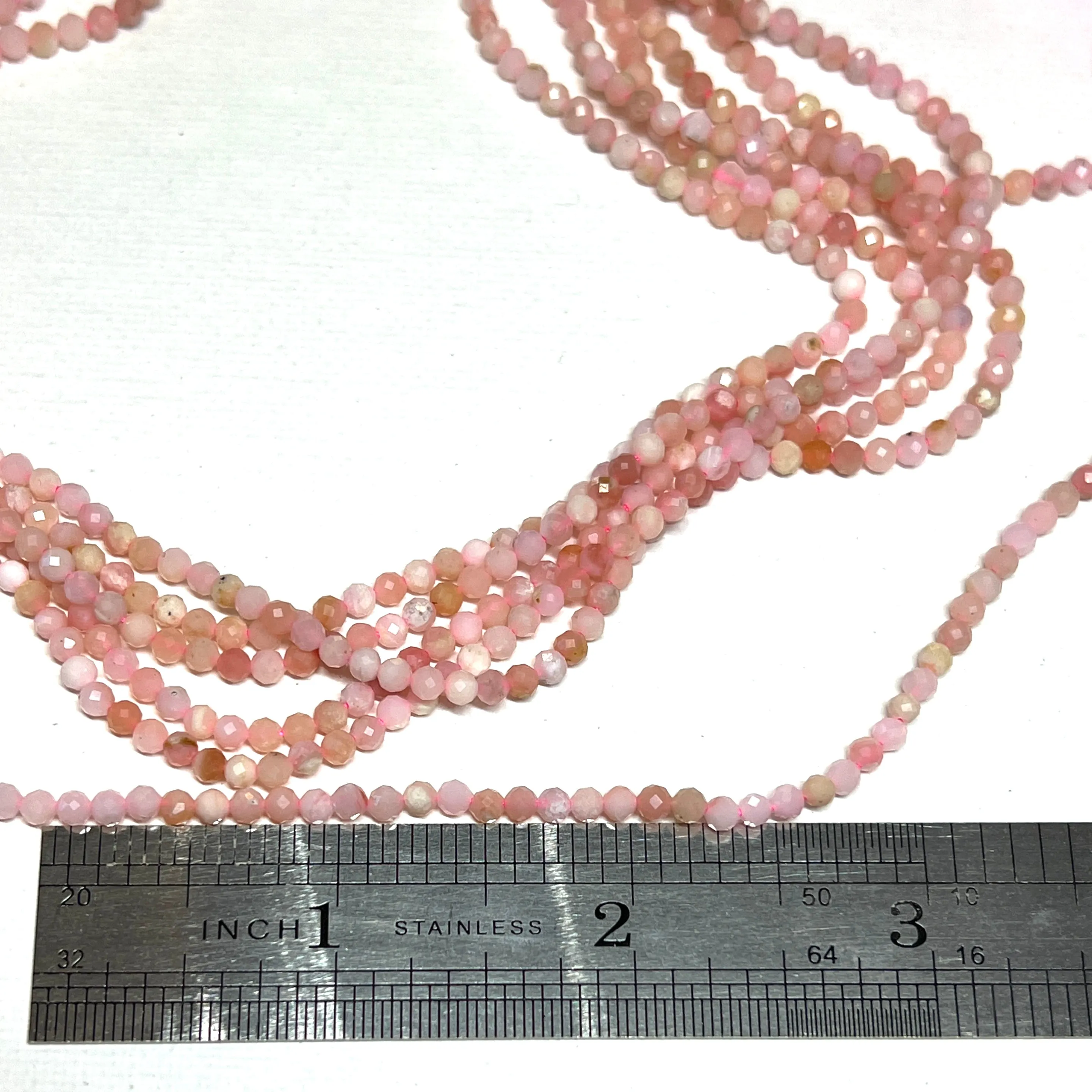 Pink Opal Faceted Rounds - 3mm