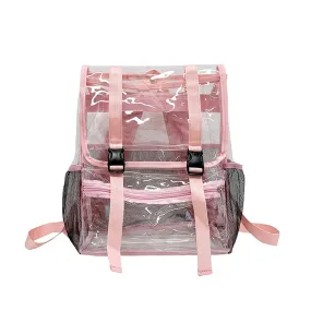 Pink Transparent Waterproof School and Travel Backpack