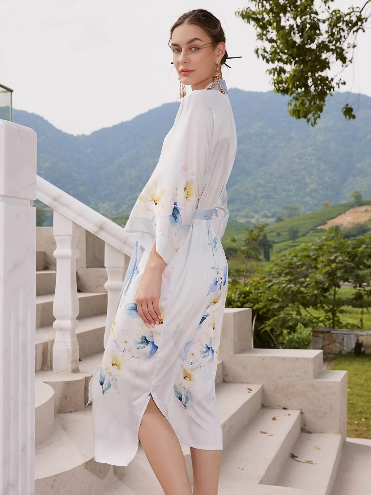 Pure Peony Kimono Robe