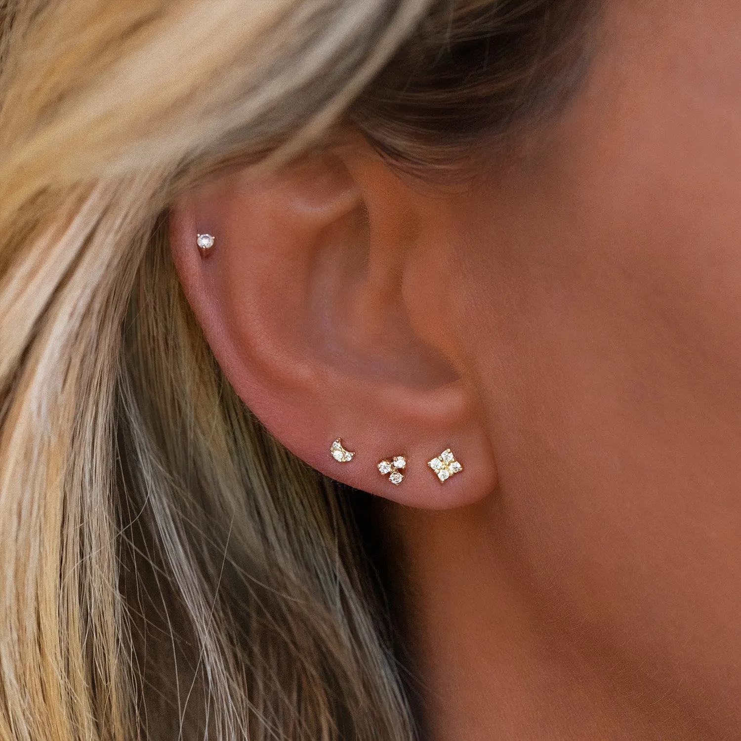 Quaditta Studs | 14k Gold & Diamond